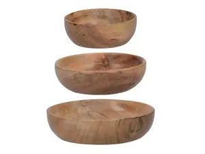 Artesà Set of Three Acacia Wood Serving Bowls