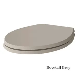 UK Homeliving Avalon Classic Back to the Wall Toilet Pan and Dovetail Grey Soft Close Seat