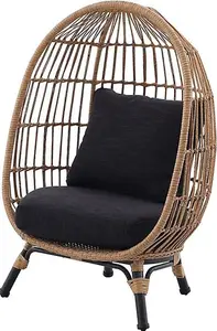 Goodhome Apolima Brown & Ebony Black Rattan Effect Kids Egg Chair