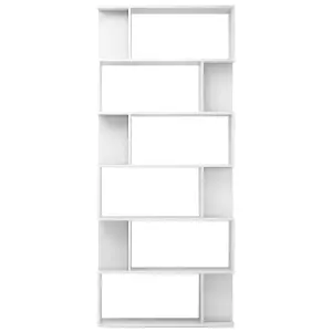 Berkfield Book Cabinet/Room Divider High Gloss White 80x24x192 cm Engineered Wood