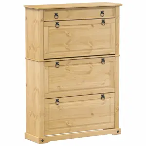 Shoe Cabinet Corona 99x32x138 cm Solid Wood Pine