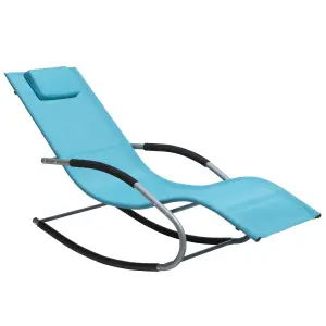 Sun Lounger Metal Turquoise CARANO