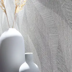 Galerie Air Collection Grey Flame Effect Textured Wallpaper Roll