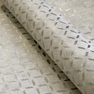 Galerie Urban Classics Silver Grey Soho Metallic Industrial Grid Wallpaper Roll