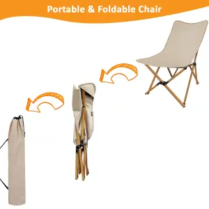 Folding Camping Chair  Portable Canvas Butterfly Chair for Adults Up to 150kg