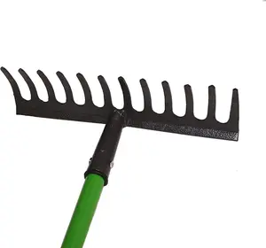 12 Teeth Soil Garden Rake - Green