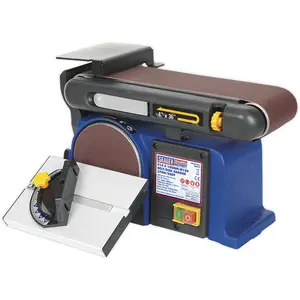 Versatile Portable Table Mounted Disc and Belt Sander - 370W Motor, 230V Power Supply