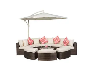 Monaco Luxury Large Rattan Garden Sofa Set - Brown