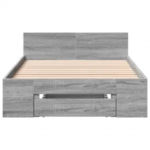 Berkfield Bed Frame with Drawer without Mattress Grey Sonoma 90x200 cm