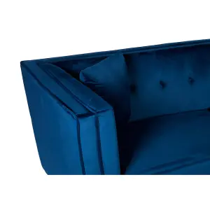 Interiors by Premier Ferris Navy Velvet 3 Seat Sofa