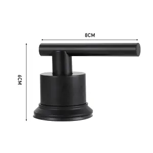 Contemporary Black 2-Handle Widespread Bathroom Faucet Mixer Tap