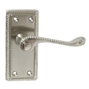 Door Handles Georgian Lever Latch Roped Edge - Satin 110mm x 50mm