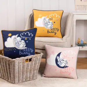 Peter Rabbit™ Sleepy Head Printed Piped Velvet Kids Polyester Filled Cushion