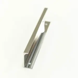 Polished Chrome Kitchen Cabinet Edge Mount Lip Pull Handle 160mm Hole Centres