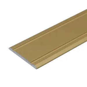 A02 930mm x 30mm 2.7mm Anodised Aluminium Flat Door Threshold Strip - Gold, 0.93m