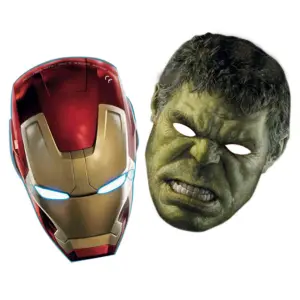 Avengers Age Of Ultron Party Mask (Pack of 6) Red/Gold/Green (One Size)