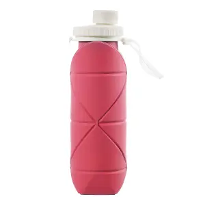 600ml Collapsible Silicone Water Bottle for Travel Gym Pink