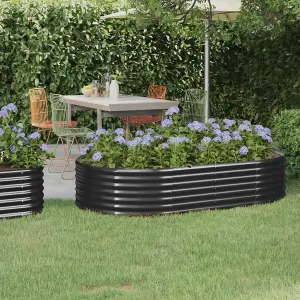 Berkfield Garden Planter Powder-coated Steel 175x100x36 cm Anthracite