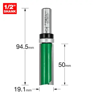 Trend C166X1/2TC Profiler 19.1mm Diameter X 50mm Cut TCT 1/2" Router Cutter Bit