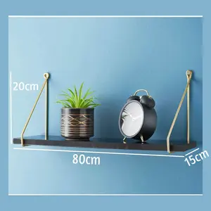 Addre Floating Shelf Oak/Black / 20cm H x 80cm W x 15cm D