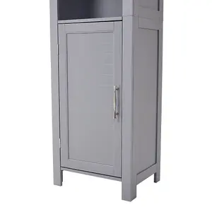 Grey Storage Bathroom Tall Cabinet with Blind Door 161.5cm H x 40cm W x 30cm D