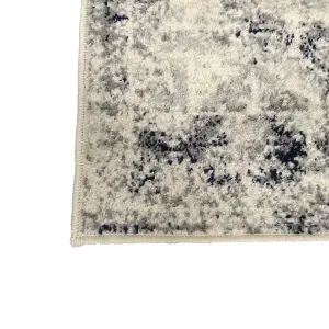 Gilbert Grey & Navy Abstract Small Rug, (L)150cm x (W)80cm