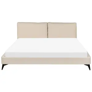 Boucle EU Super King Size Bed Beige MELLE