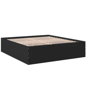 Berkfield Bed Frame without Mattress Black 180x200 cm Super King