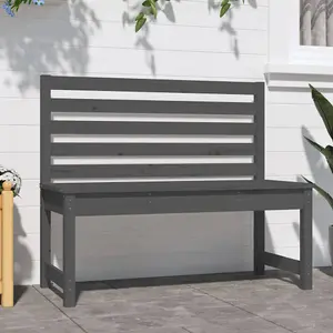 Berkfield Garden Bench Grey 109 cm Solid Wood Pine