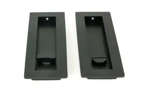 From The Anvil Matt Black 175mm Plain Rectangular Pull - Privacy Set