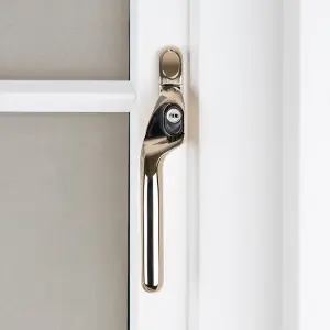 Timber Series Connoisseur MK2 Offset Locking Espag Window Handle - Polished Gold (Left Hand)