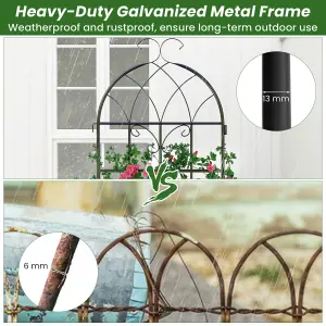 COSTWAY 4 Pack Metal Garden Fence Decorative Outdoor Trellis 180 cm x 50 cm