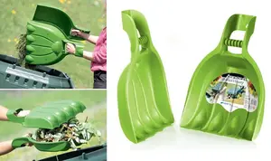 2x Leaf Grabs Grabber Hand Held Collector Gather Leaves Cleaning Garden Scoops