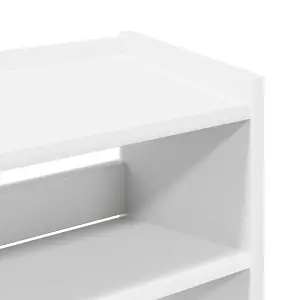 Berkfield Shoe Rack White 60x25x100 cm Engineered Wood