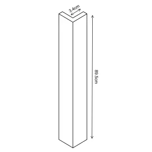 Ethos Innovo Matt indigo Tall Wall corner post, (W)34mm (L)895mm