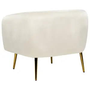 Beliani Glam Armchair LACONIA Velvet Cream