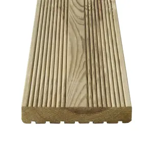 Klikstrom Lemhi Green Pine Deck board (L)4.8m (W)144mm (T)27mm