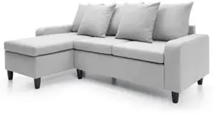 Napoli Reversible Corner Sofa In Light Grey