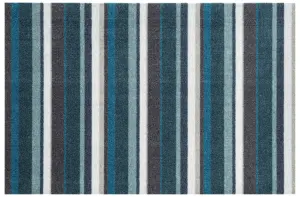 Recylon Teal Striped Heavy duty Mat, 120cm x 67cm