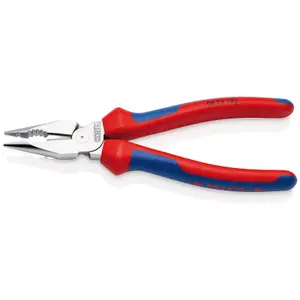 Draper KNIPEX 08 25 185 SB Needle-Nose Combination Pliers with multi-component grips chrome-plated, 185mm 13181