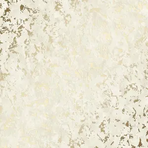 Element Industrial Metallic Wallpaper In Ivory And Gold