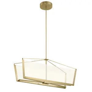 Luminosa Kichler Calters Integrated LED Bar Pendant Ceiling Light Champagne Gold, 3000K