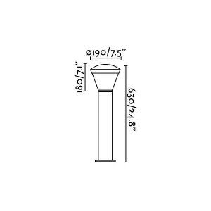 Luminosa Shelby LED Outdoor Bollard Light White, Dark Grey IP65