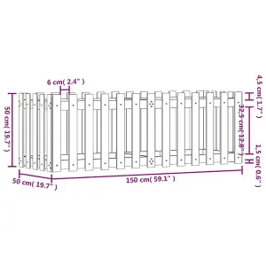 Berkfield Garden Raised Bed with Fence Design 150x50x50 cm Solid Wood Pine