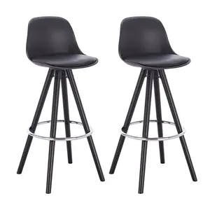 Athens Upholstered Counter Stool (Set of 2) Black