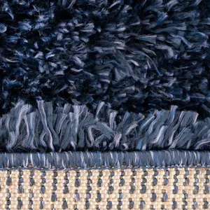 Navy Blue Thick Soft Shaggy Runner Rug 60x240cm