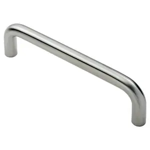 4x Round D Bar Pull Handle 244 19mm 225mm Fixing Centres Satin Steel