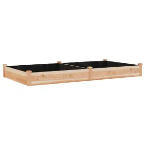 Berkfield Garden Raised Bed with Liner 240x120x25 cm Solid Wood Fir