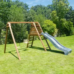 Prune Infant & Child Double Wooden Swing Set with Slide