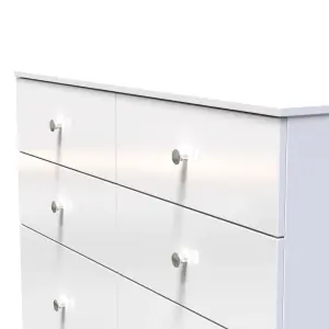 Yarmouth Ready assembled White 6 Drawer Chest (H)785mm (W)1100mm (D)390mm